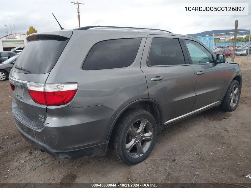 2012 Dodge Durango Crew VIN: 1C4RDJDG5CC126897 Lot: 40609044