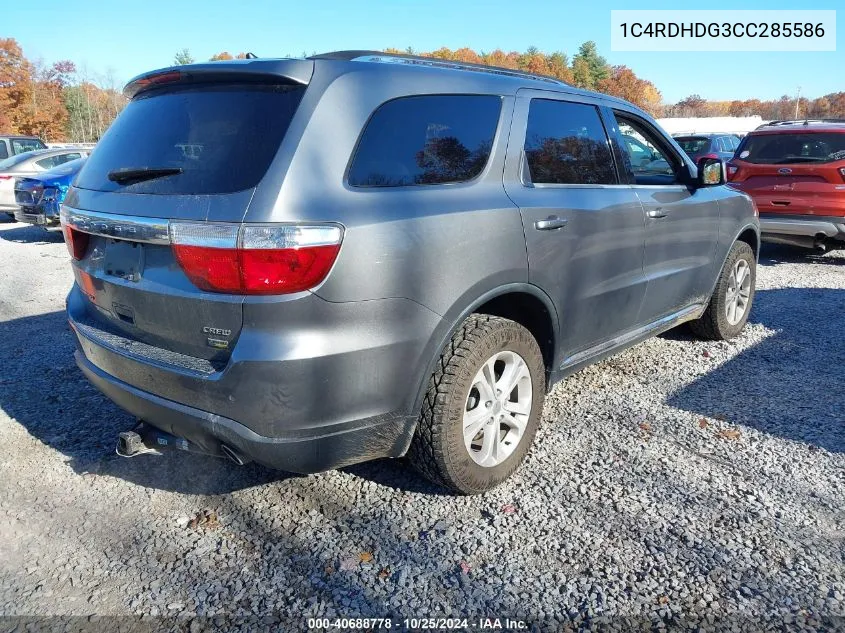 2012 Dodge Durango Crew VIN: 1C4RDHDG3CC285586 Lot: 40688778