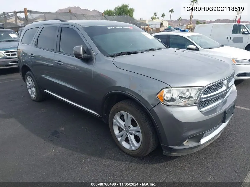 2012 Dodge Durango Crew VIN: 1C4RDHDG9CC118519 Lot: 40768490