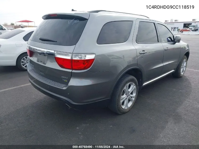 2012 Dodge Durango Crew VIN: 1C4RDHDG9CC118519 Lot: 40768490