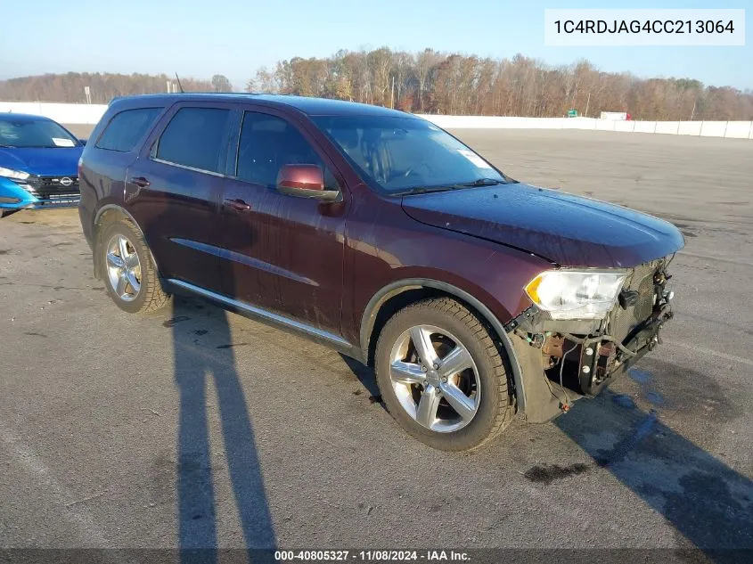 2012 Dodge Durango Sxt VIN: 1C4RDJAG4CC213064 Lot: 40805327