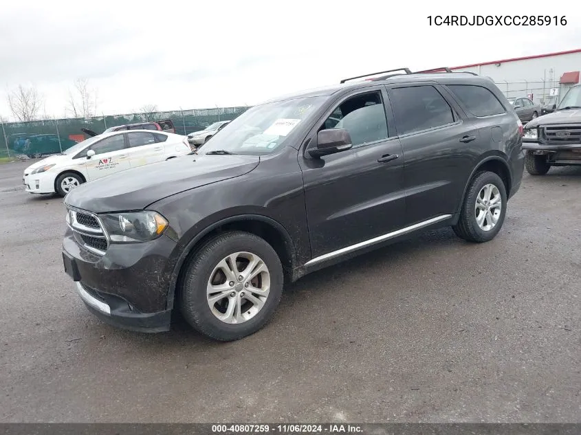 2012 Dodge Durango Crew VIN: 1C4RDJDGXCC285916 Lot: 40807259