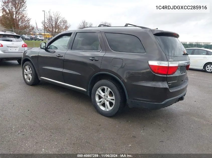 2012 Dodge Durango Crew VIN: 1C4RDJDGXCC285916 Lot: 40807259