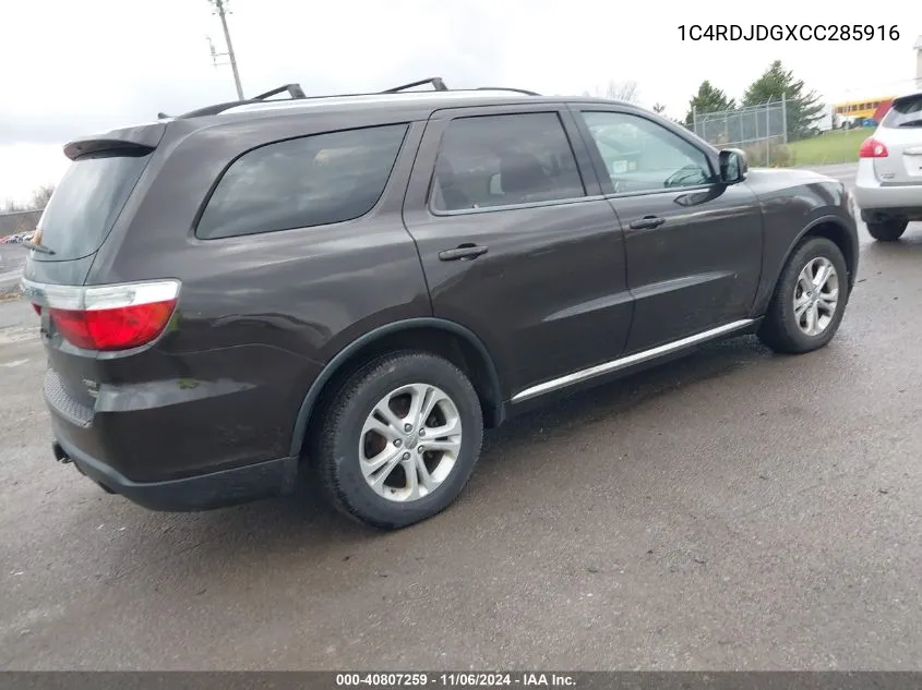 2012 Dodge Durango Crew VIN: 1C4RDJDGXCC285916 Lot: 40807259