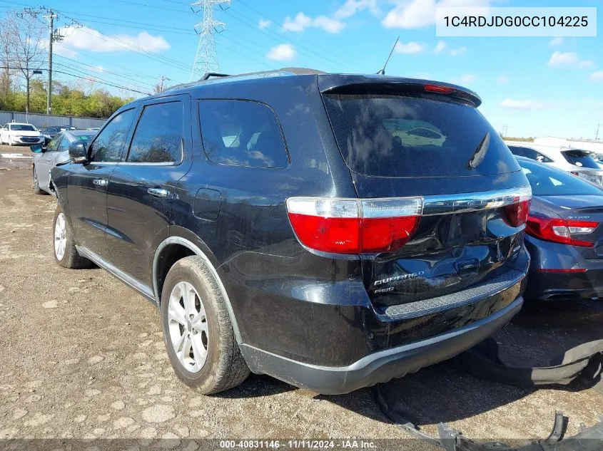 2012 Dodge Durango Crew VIN: 1C4RDJDG0CC104225 Lot: 40831146