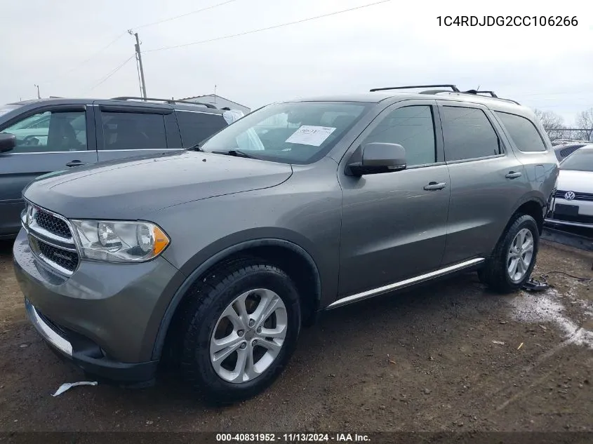 2012 Dodge Durango Crew VIN: 1C4RDJDG2CC106266 Lot: 40831952