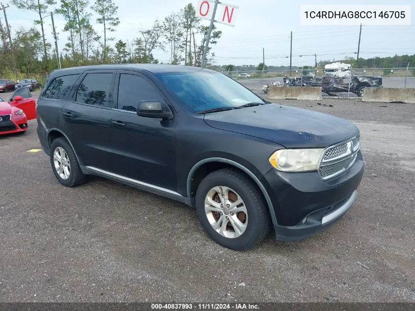 2012 Dodge Durango Sxt VIN: 1C4RDHAG8CC146705 Lot: 40837993