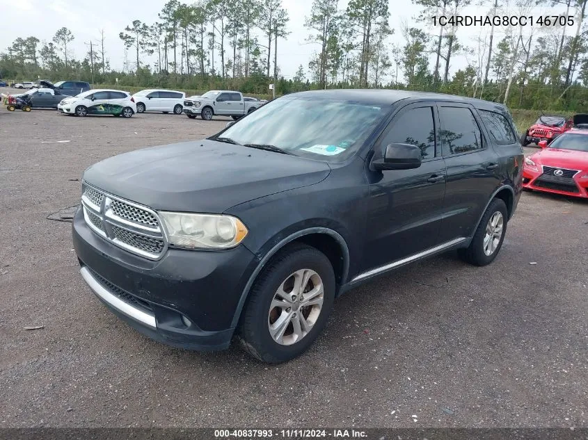 2012 Dodge Durango Sxt VIN: 1C4RDHAG8CC146705 Lot: 40837993