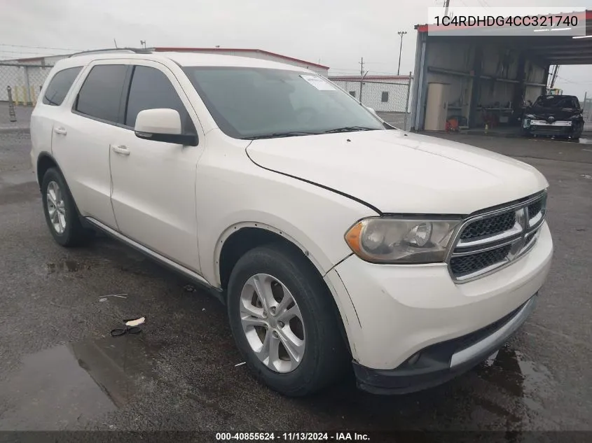 2012 Dodge Durango Crew VIN: 1C4RDHDG4CC321740 Lot: 40855624