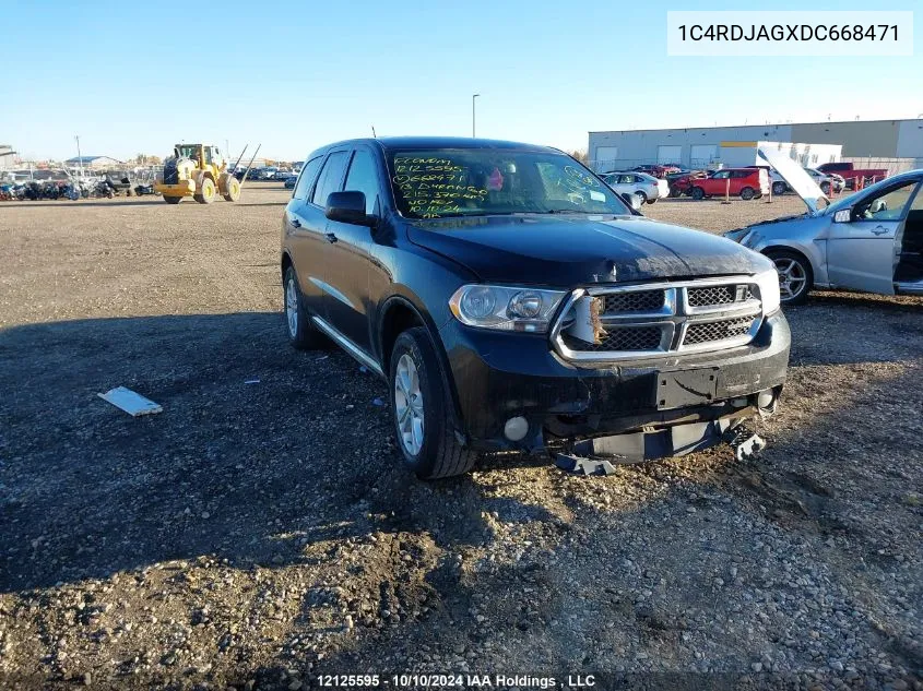 2013 Dodge Durango Sxt VIN: 1C4RDJAGXDC668471 Lot: 12125595