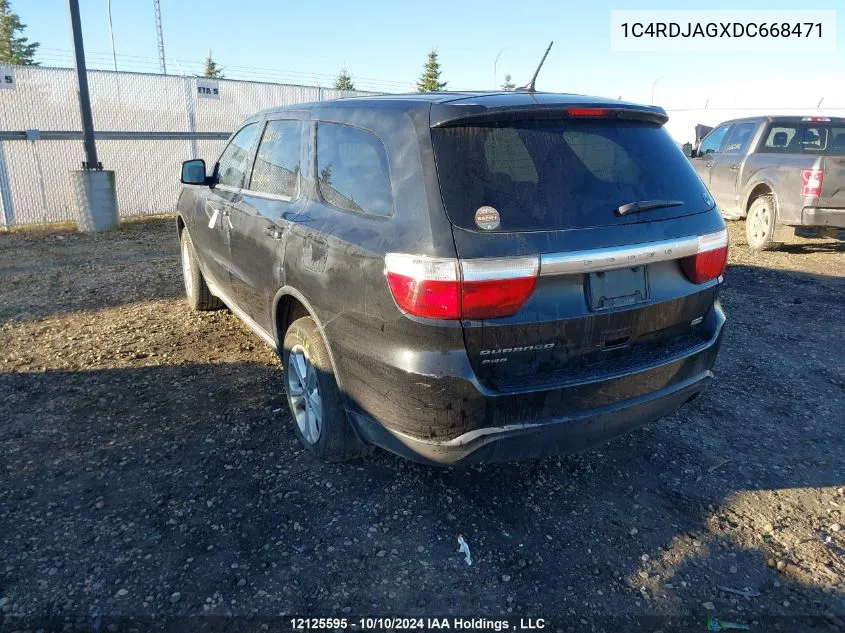 2013 Dodge Durango Sxt VIN: 1C4RDJAGXDC668471 Lot: 12125595