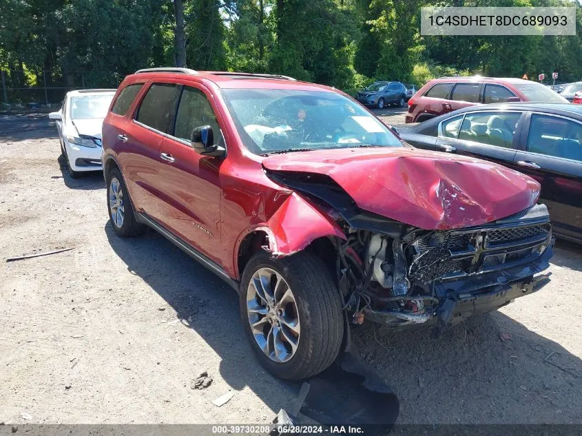 2013 Dodge Durango Citadel VIN: 1C4SDHET8DC689093 Lot: 39730208