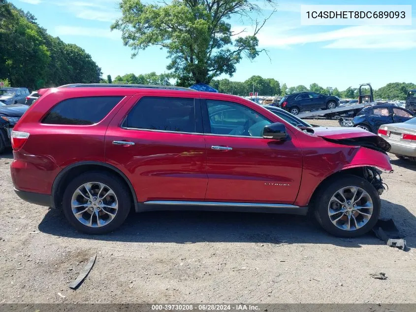 2013 Dodge Durango Citadel VIN: 1C4SDHET8DC689093 Lot: 39730208