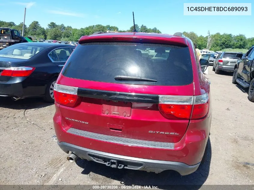 2013 Dodge Durango Citadel VIN: 1C4SDHET8DC689093 Lot: 39730208