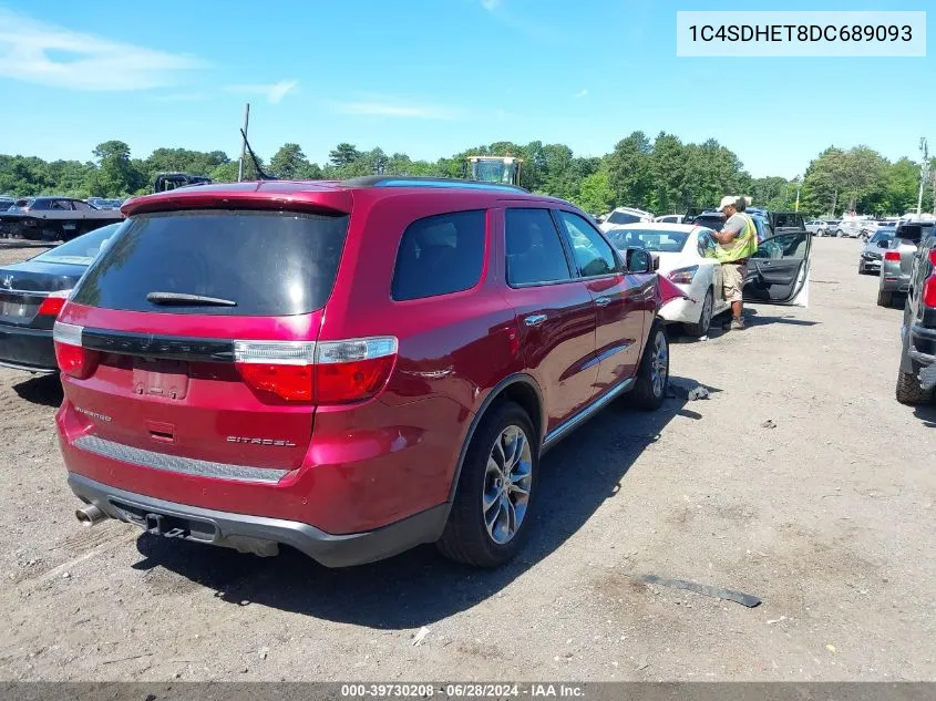 2013 Dodge Durango Citadel VIN: 1C4SDHET8DC689093 Lot: 39730208