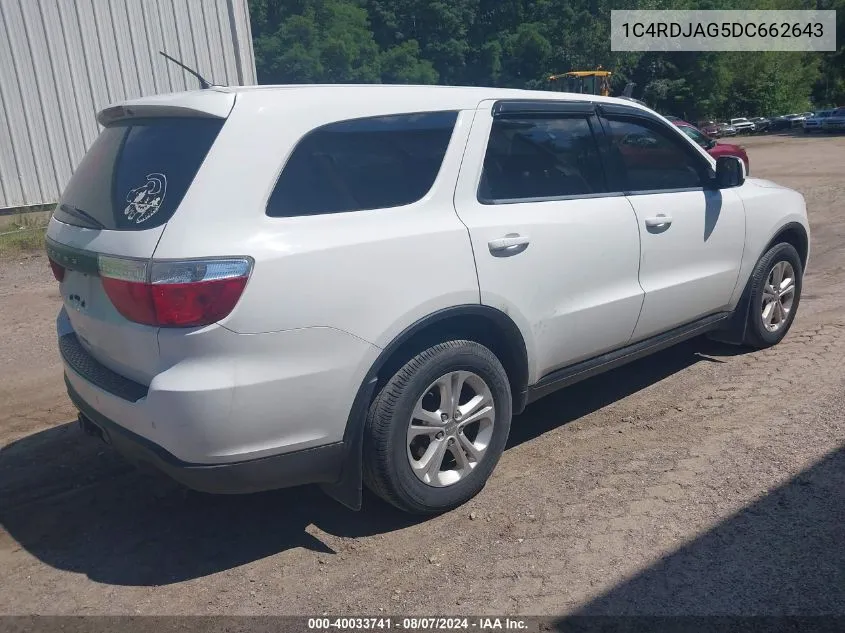 1C4RDJAG5DC662643 2013 Dodge Durango Sxt