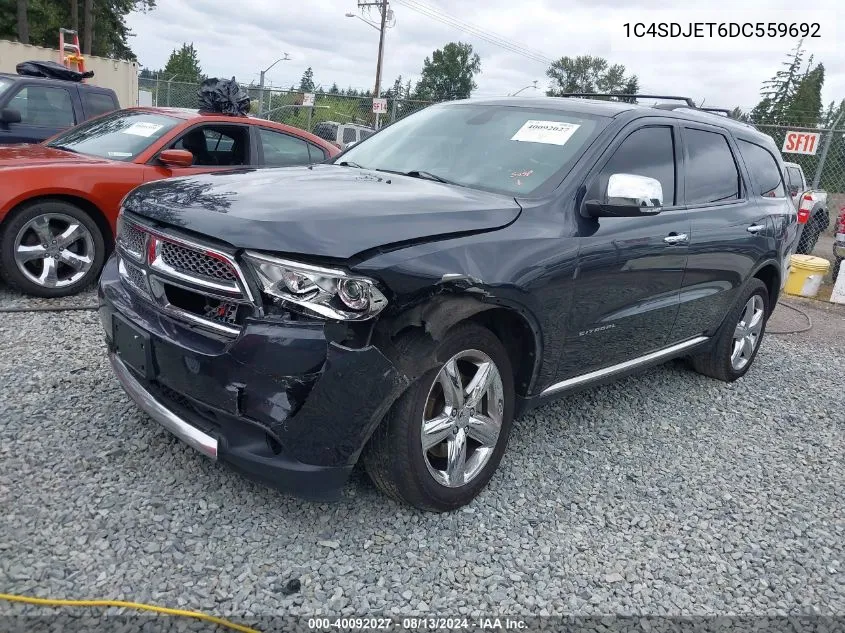 2013 Dodge Durango Citadel VIN: 1C4SDJET6DC559692 Lot: 40092027