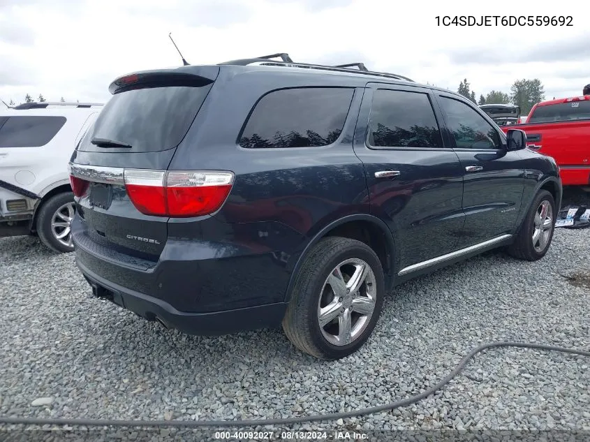 2013 Dodge Durango Citadel VIN: 1C4SDJET6DC559692 Lot: 40092027