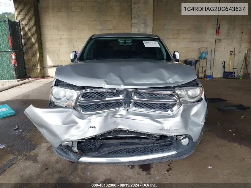 1C4RDHAG2DC643637 2013 Dodge Durango Sxt