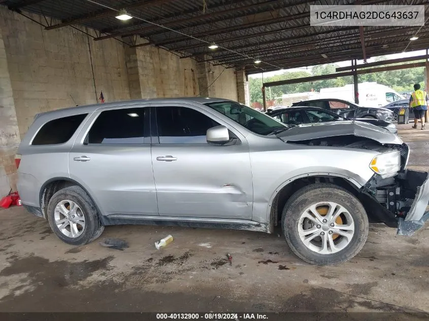 1C4RDHAG2DC643637 2013 Dodge Durango Sxt