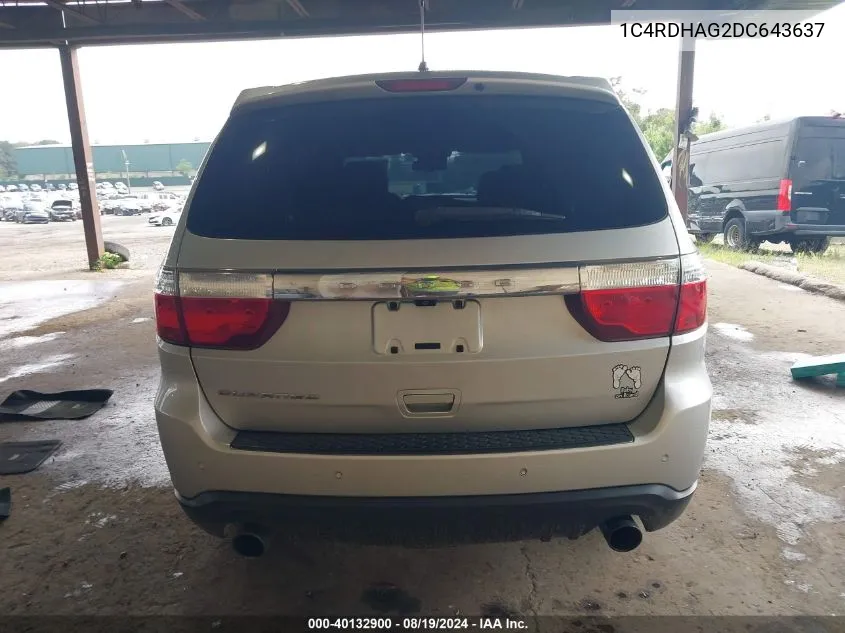 1C4RDHAG2DC643637 2013 Dodge Durango Sxt