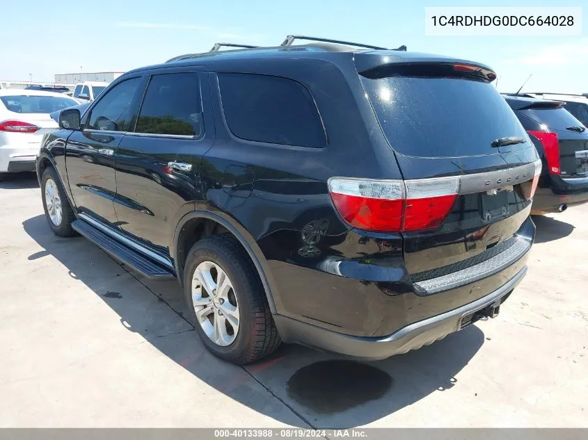 2013 Dodge Durango Crew VIN: 1C4RDHDG0DC664028 Lot: 40133988