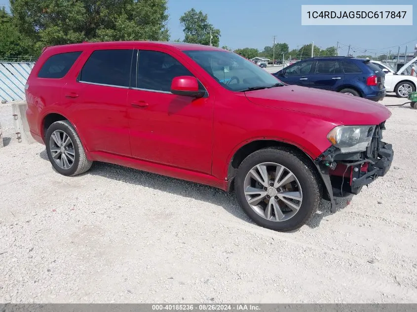 2013 Dodge Durango Sxt VIN: 1C4RDJAG5DC617847 Lot: 40185236