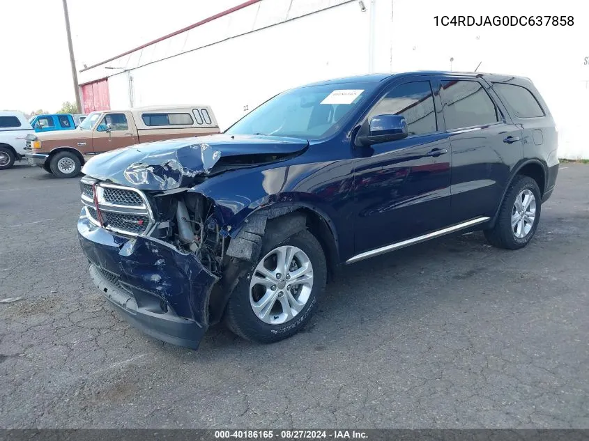 2013 Dodge Durango Sxt VIN: 1C4RDJAG0DC637858 Lot: 40186165