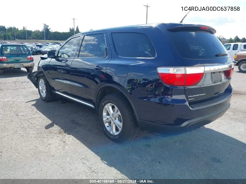 2013 Dodge Durango Sxt VIN: 1C4RDJAG0DC637858 Lot: 40186165