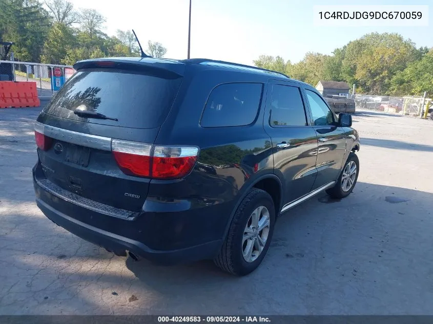 2013 Dodge Durango Crew VIN: 1C4RDJDG9DC670059 Lot: 40249583