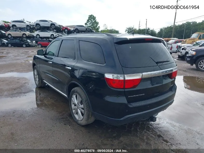 2013 Dodge Durango Crew VIN: 1C4RDHDG0DC661954 Lot: 40278578