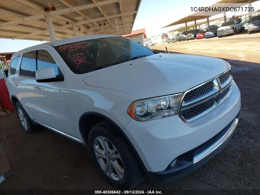 1C4RDHAGXDC671735 2013 Dodge Durango Sxt