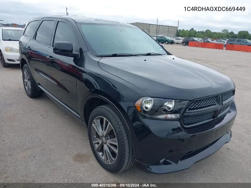 2013 Dodge Durango Sxt VIN: 1C4RDHAGXDC669449 Lot: 40318286