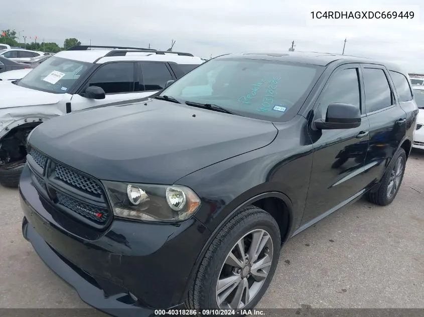 2013 Dodge Durango Sxt VIN: 1C4RDHAGXDC669449 Lot: 40318286