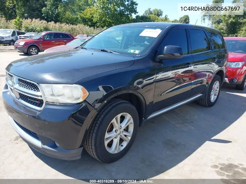 2013 Dodge Durango Sxt VIN: 1C4RDHAG8DC667697 Lot: 40318289