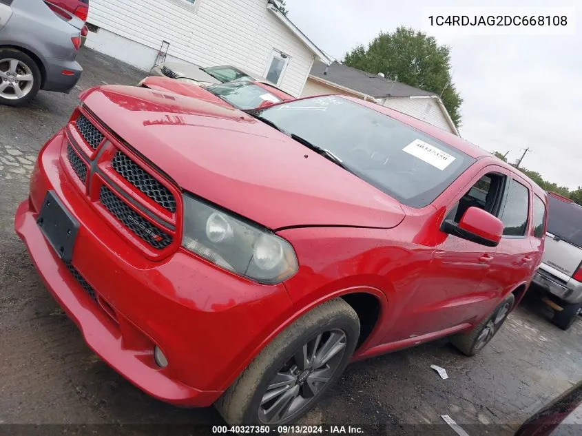 2013 Dodge Durango Sxt VIN: 1C4RDJAG2DC668108 Lot: 40327350