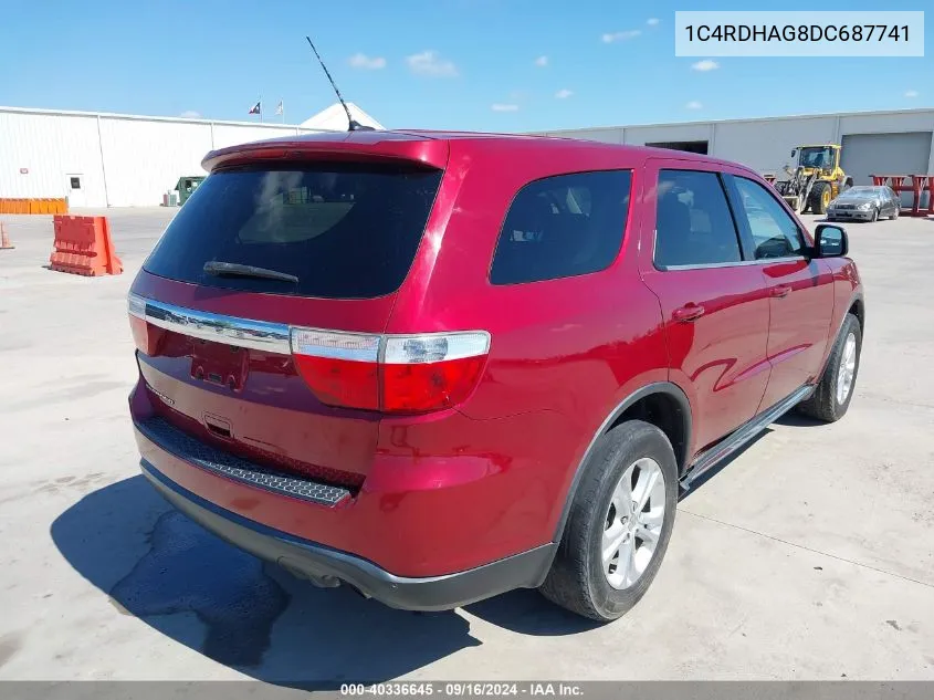 2013 Dodge Durango Sxt VIN: 1C4RDHAG8DC687741 Lot: 40336645