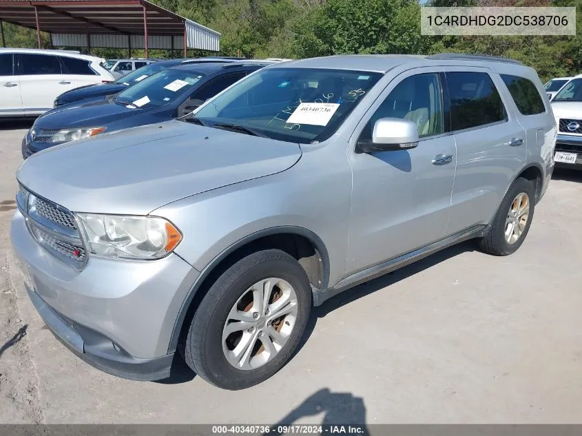 2013 Dodge Durango Crew VIN: 1C4RDHDG2DC538706 Lot: 40340736