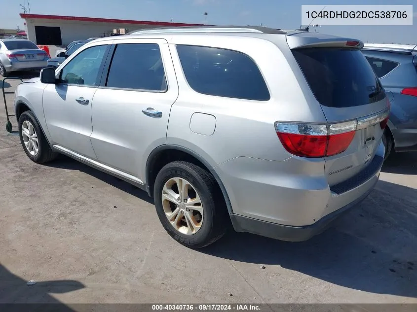 2013 Dodge Durango Crew VIN: 1C4RDHDG2DC538706 Lot: 40340736