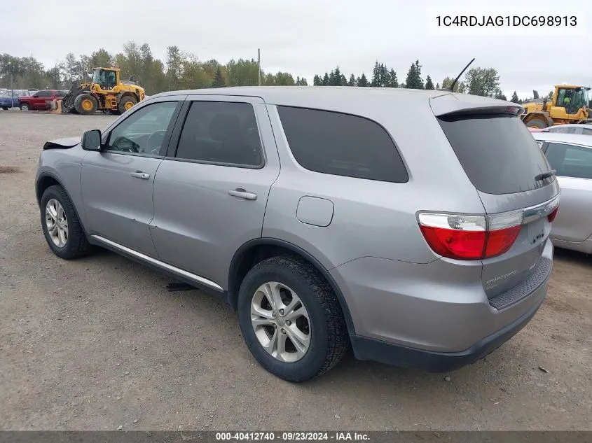 2013 Dodge Durango Sxt VIN: 1C4RDJAG1DC698913 Lot: 40412740