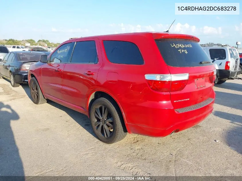 2013 Dodge Durango Sxt VIN: 1C4RDHAG2DC683278 Lot: 40420051