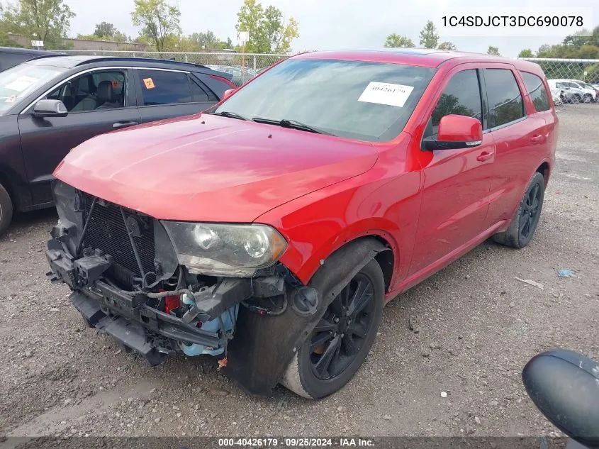 2013 Dodge Durango R/T VIN: 1C4SDJCT3DC690078 Lot: 40426179