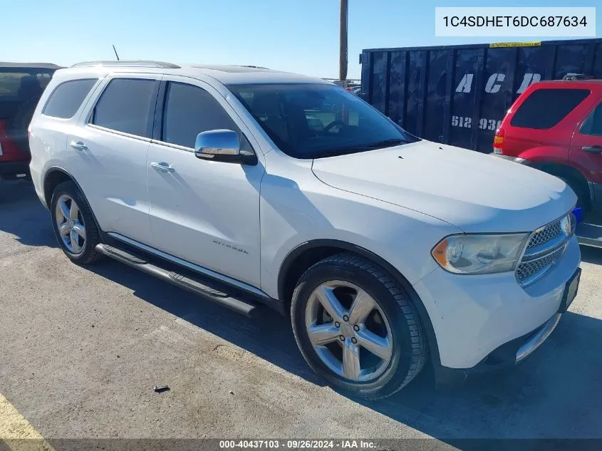 2013 Dodge Durango Citadel VIN: 1C4SDHET6DC687634 Lot: 40437103