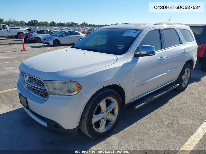 2013 Dodge Durango Citadel VIN: 1C4SDHET6DC687634 Lot: 40437103