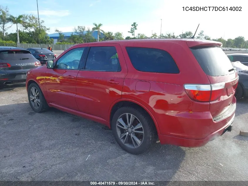 2013 Dodge Durango R/T VIN: 1C4SDHCT7DC614002 Lot: 40471579