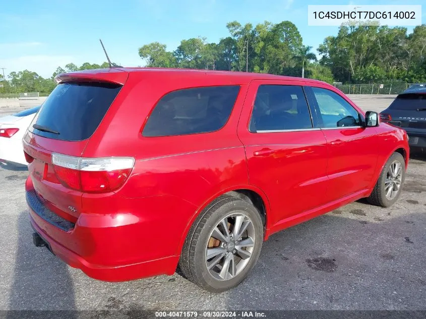 2013 Dodge Durango R/T VIN: 1C4SDHCT7DC614002 Lot: 40471579