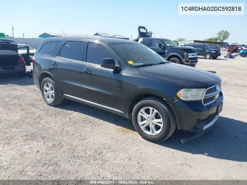 2013 Dodge Durango Sxt VIN: 1C4RDHAG2DC592818 Lot: 40505579