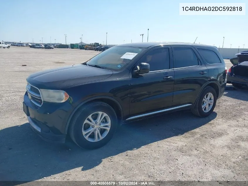 2013 Dodge Durango Sxt VIN: 1C4RDHAG2DC592818 Lot: 40505579