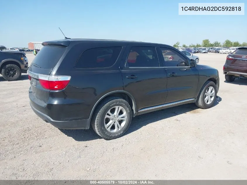 2013 Dodge Durango Sxt VIN: 1C4RDHAG2DC592818 Lot: 40505579