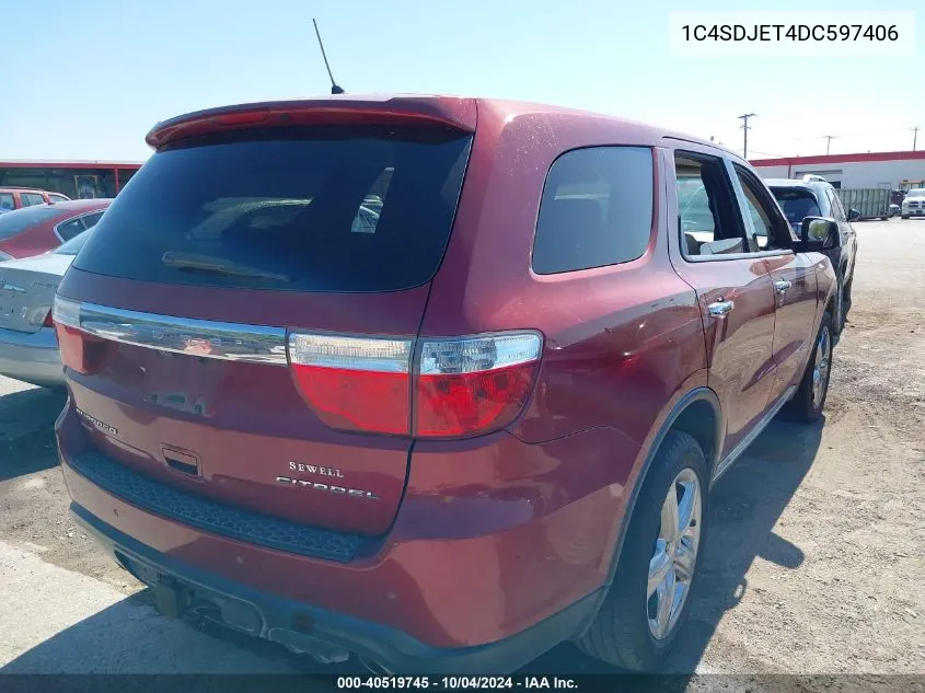 1C4SDJET4DC597406 2013 Dodge Durango Citadel